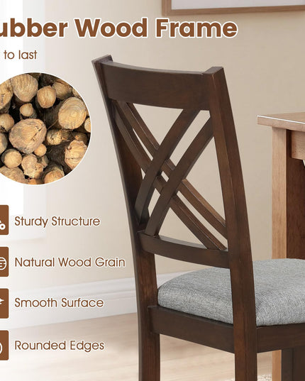 GIANTEX Farmhouse X-Back Upholstered Wood Dining Chairs Set of 2/4