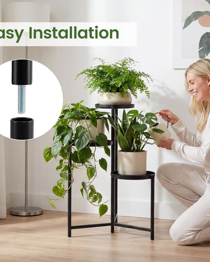 Giantex 3-Tier Metal Plant Stand Indoor Outdoor | Tall Corner Flower Pot Holder Display Rack