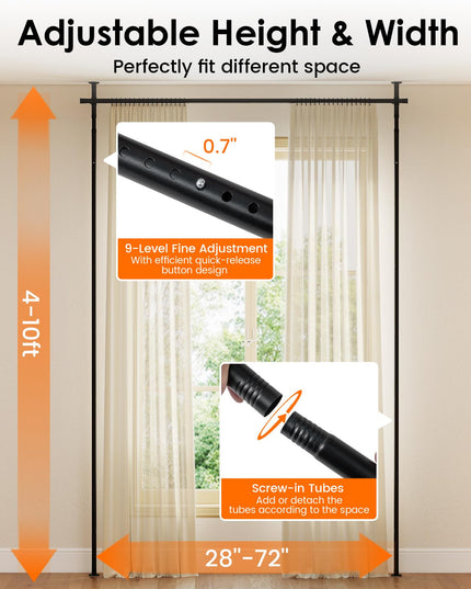 Giantex Room Divider Curtain Rod for Room Separation in Apartment