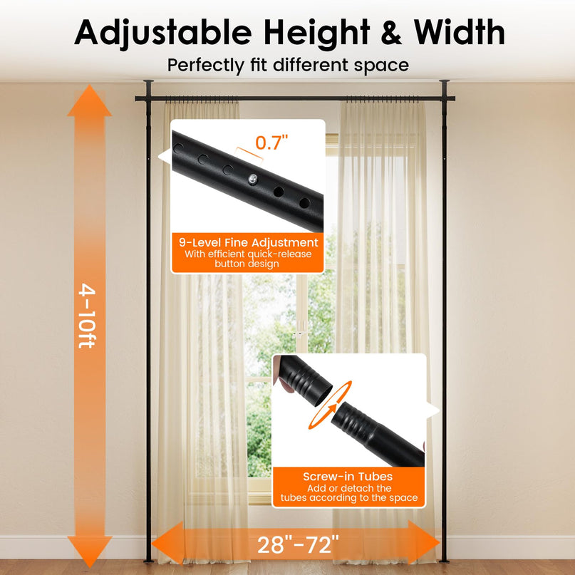 Giantex Room Divider Curtain Rod for Room Separation in Apartment