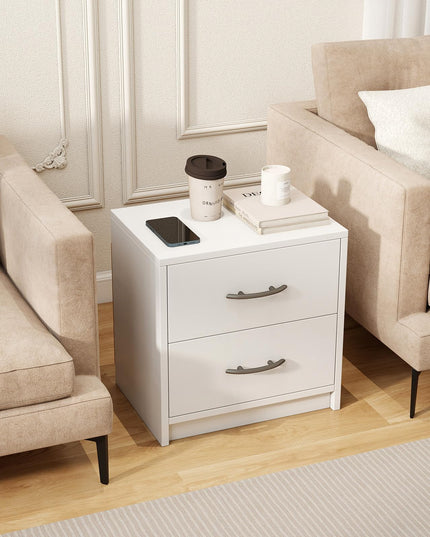 Giantex Nightstand with 2 Drawers, Modern Night Stand with Storage Drawers, Compact Floor Sofa Side Table for Small Spaces