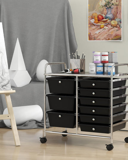 Giantex 9 Drawers Rolling Cart, Classroom Organizers, Storage Cart with Wheels