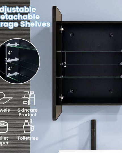 Giantex Medicine Cabinet Mirror, 20x30” Bathroom Cabinet with Beveled Mirror