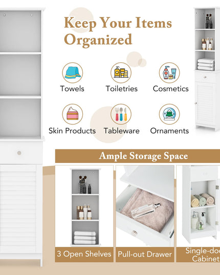 Giantex Narrow Floor Storage Cabinet with Adjustable Shelves