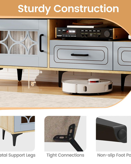 Giantex Wood TV Stand for TVs up to 80" Modern Entertainment Center