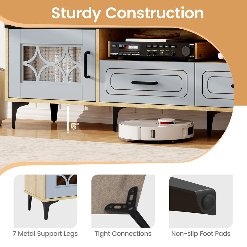 Giantex Wood TV Stand for TVs up to 80" Modern Entertainment Center