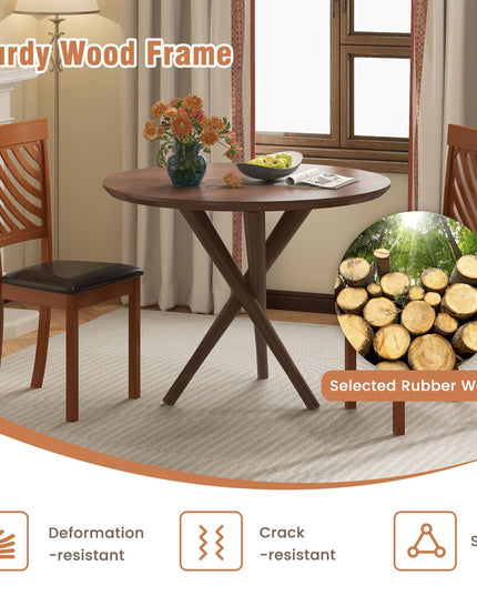 Giantex Dining Chair, Faux Leather Upholstered Kitchen Chairs w/Rubber Wood Legs & Ergonomic Back