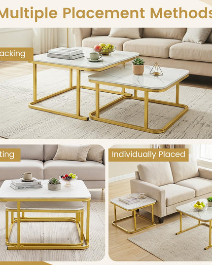 Giantex Nesting Coffee Table Set of 2 for Living Room