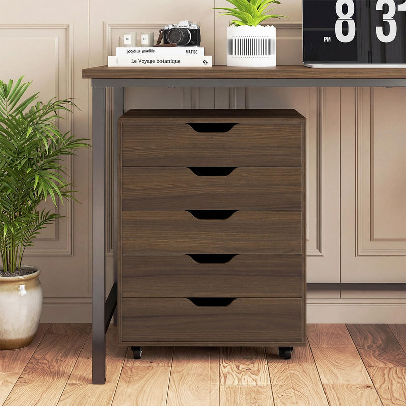 Giantex 5-Drawer Vertical File Cabinet Mobile Office Storage Cabinet