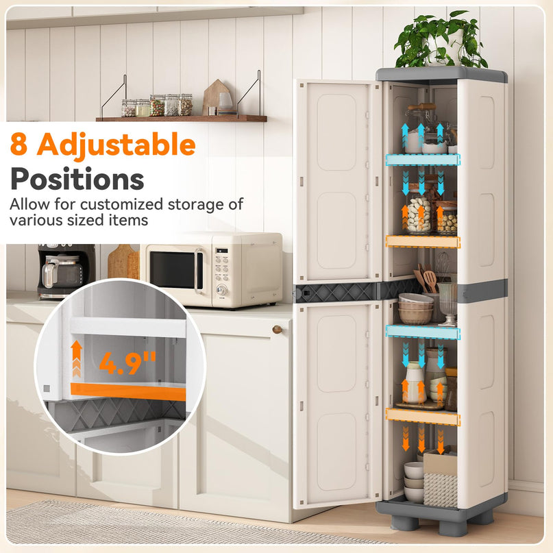Giantex 70” Tall Slim Storage Cabinet with Single Door(Tall-14"x19"x70")