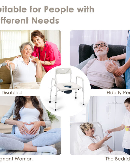 Giantex 3-in-1 Bedside Commode Chair
