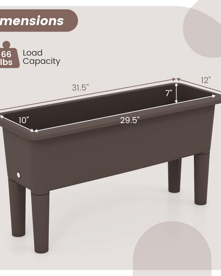 Giantex Raised Garden Beds Outdoor Set of 2, Self-Watering Planter Box with Detachable Legs & Drainage Hole