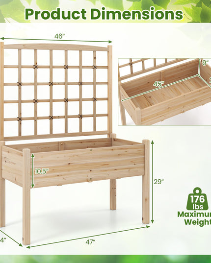 Giantex Raised Garden Bed with Trellis Outdoor Horticulture Planter
