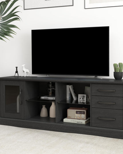 Giantex TV Stand for TVs up to 73”, Entertainment Center w/Cable Management Holes, Drawers