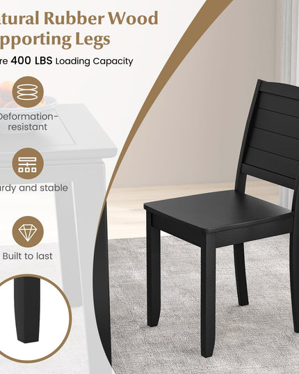 Giantex Wood Dining Chairs Set of 2/4, Modern Kitchen Chairs w/Rubber Wood Legs, Curved Backrest, Farmhouse Diner Chairs