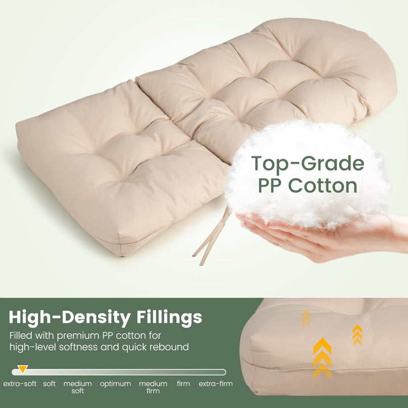 Giantex Patio Adirondack Chair Cushion - 49"x 23"High Back Rocking Chair Cushion w/Fixing Straps, Durable & Fade Resistant