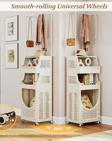 Giantex 4-Tier Laundry Cart with Hanging Rack