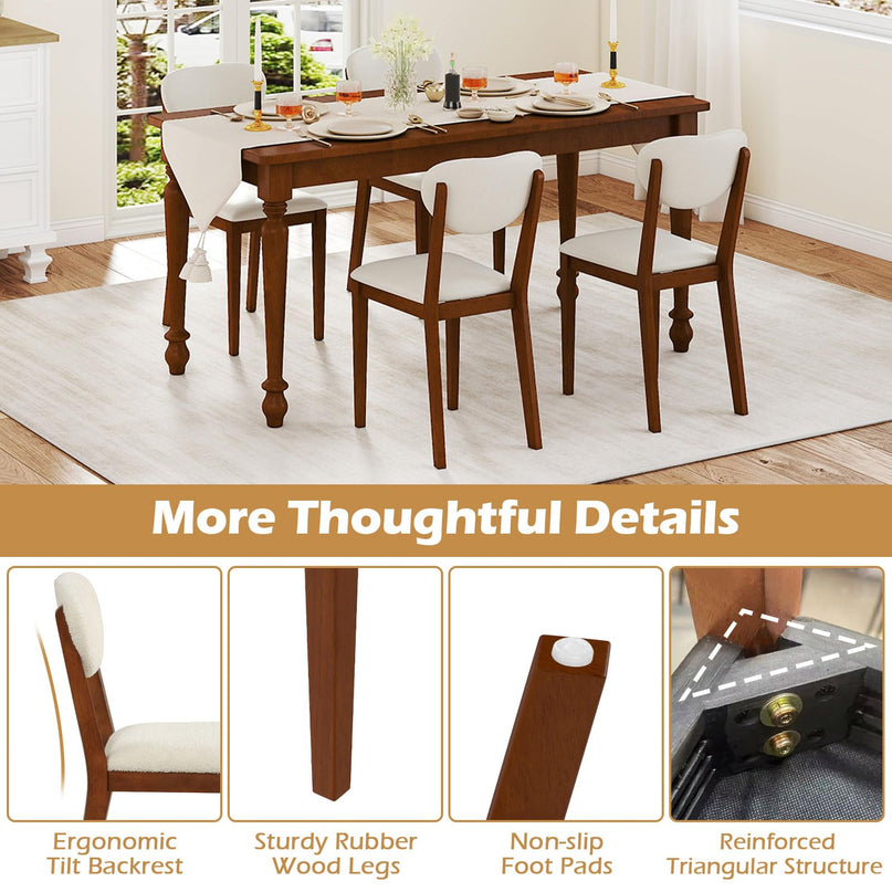 Giantex Sherpa Dining Chairs Set of 4