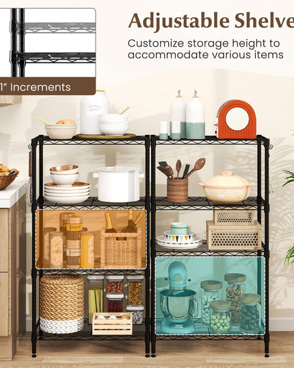 Étagères de rangement Giantex à 4 niveaux | Unité d'étagères métalliques robustes pour cuisine, garage