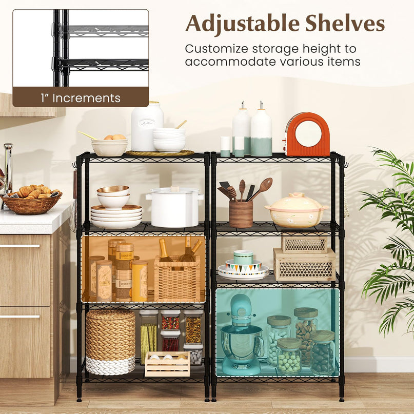 Giantex 4-Tier Storage Shelves | Heavy Duty Metal Shelving Unit for Kitchen, Garage