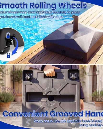 Giantex Fillable Patio Umbrella Base with 4 Wheels
