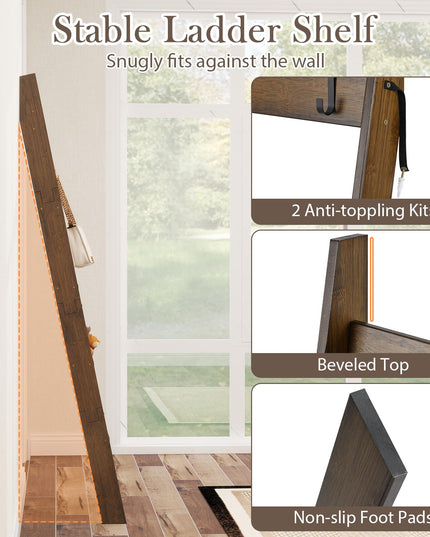 Giantex Bamboo Blanket Ladder