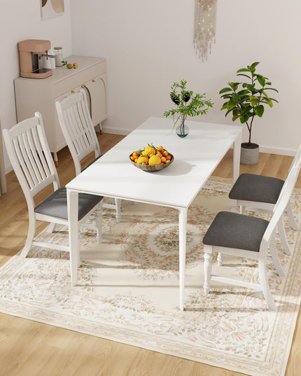 Giantex Wood Dining Chairs Set of 2, Farmhouse Kitchen Chairs with Solid Wood Frame, Max Load 355 Lbs