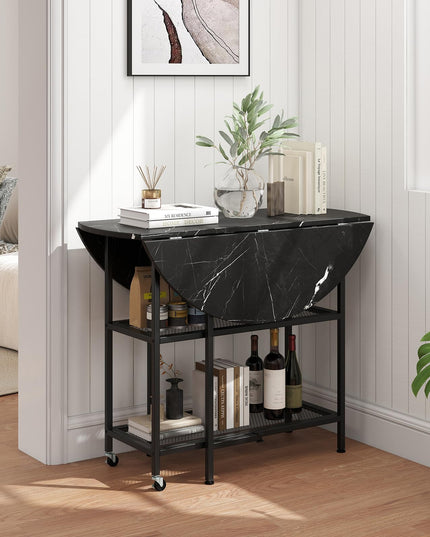 Giantex Folding Dining Table with Lockable Wheels