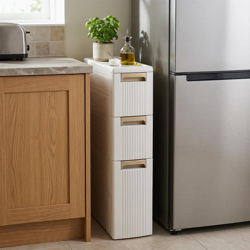 Giantex 3-Tier/ 4-Tier Narrow Rolling Storage Cabinet (1/2)