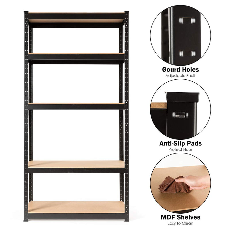 Storage Shelving Rack Utility Shelf 5-Tier | Heavy Duty 2750LBS Garage Shelves Shelving