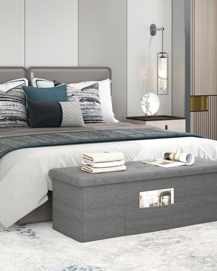 Giantex 43 Inches Folding Storage Ottoman Bench for Living Room