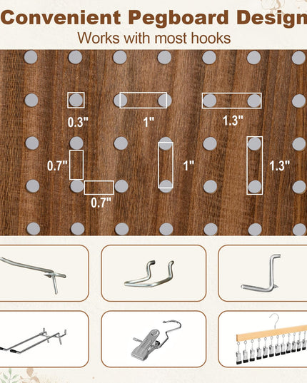 Giantex 4/6 Panel Pegboard Display & Room Divider, 5.6FT Folding Pegboard Stand for Crafting Show Jewelry Retail