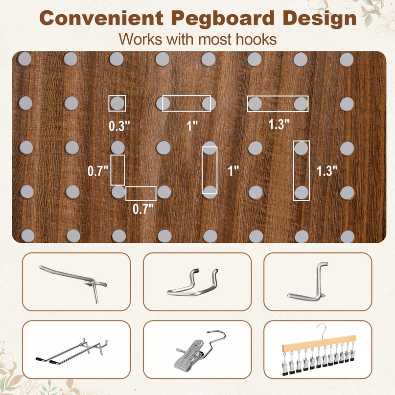 Giantex 4/6 Panel Pegboard Display & Room Divider, 5.6FT Folding Pegboard Stand for Crafting Show Jewelry Retail