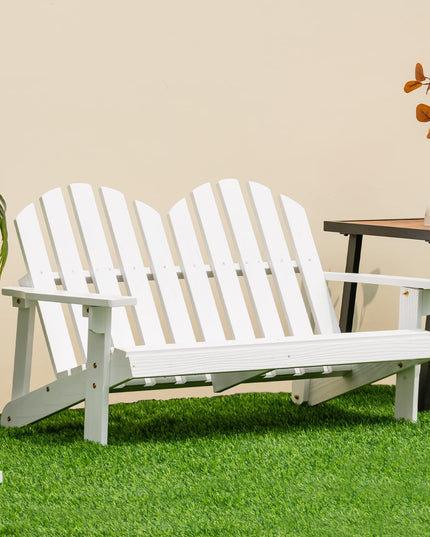 Giantex Kids 2-Seat Adirondack Chair - Fir Wood Double Loveseat with High Backrest, Arm Rest, 300 LBS Weight Capacity