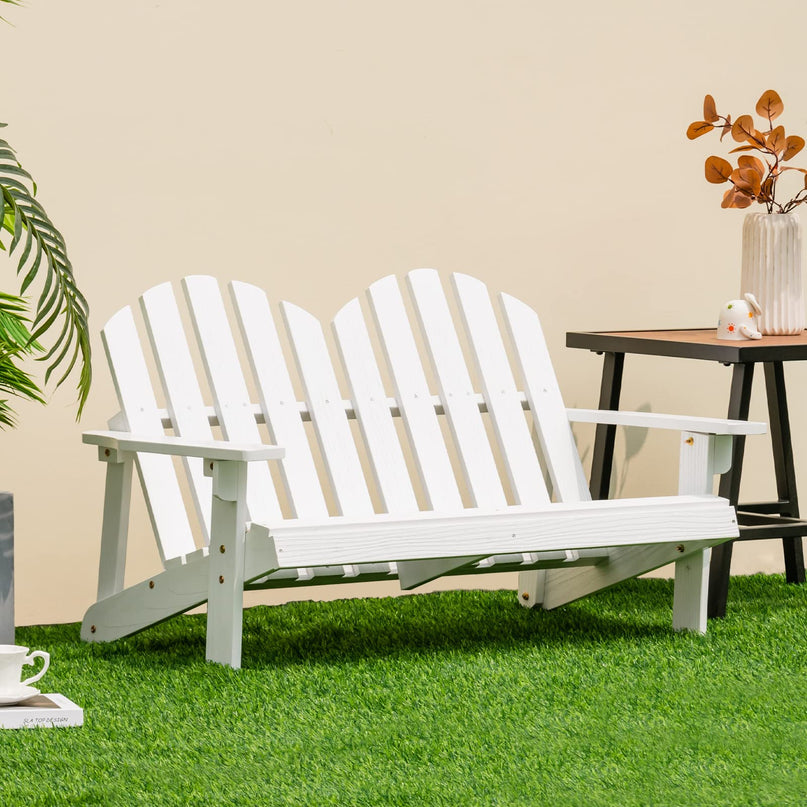 Giantex Kids 2-Seat Adirondack Chair - Fir Wood Double Loveseat with High Backrest, Arm Rest, 300 LBS Weight Capacity