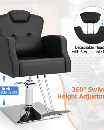 Giantex Barber Chair, Salon Chair with Adjustable Seat Height