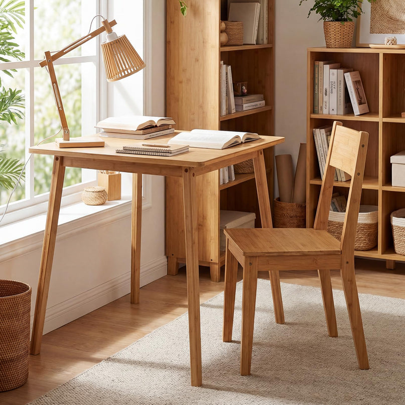 Table à manger Giantex en bambou de 27,5 pouces pour 2 à 4 personnes