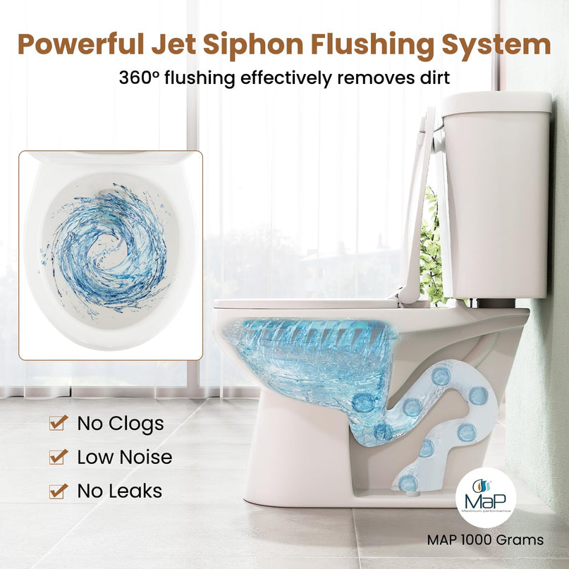 Giantex Two Piece Toilets with 17.5" ADA Comfort Height Seat