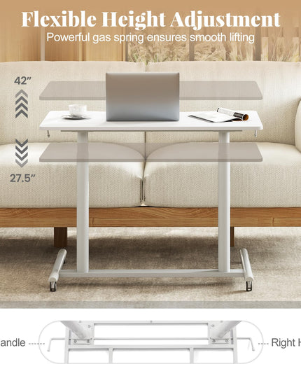 Giantex Mobile Standing Desk with Wheels & Aluminum Frame