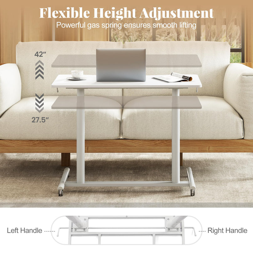 Giantex Mobile Standing Desk with Wheels & Aluminum Frame