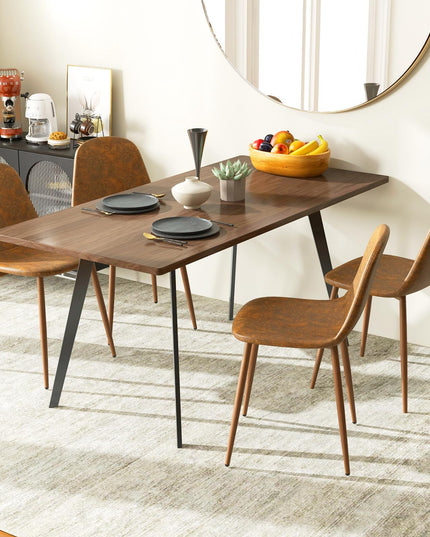 Giantex Upholstered Dining Chairs Set of 4 | Mid-Century Modern Leisure Armless Chairs