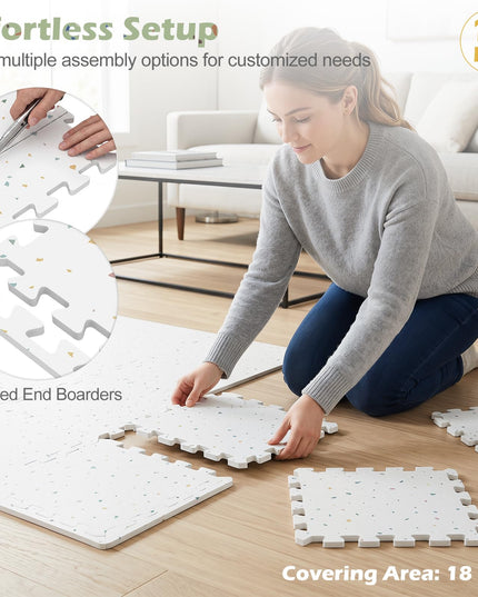 Giantex 0.4" Thick Non-Slip Interlocking EVA Foam Floor Tiles with Borders
