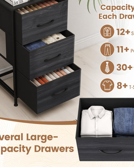 GIANTEX 3/4/5 Drawers Dresser Nightstand with Heavy-Duty Metal Frame (1/2)
