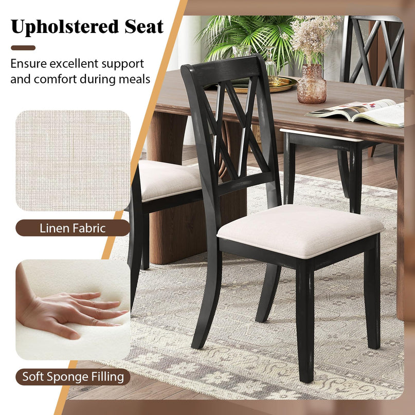 Giantex Wooden Dining Chairs Set of 2/4 for Living Dining Room