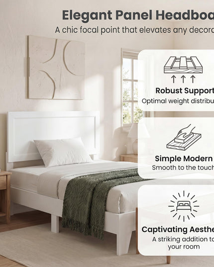 GIANTEX Twin/ Full/Queen Size Wooden Bed Frame with Heavy Duty Mattress Foundation