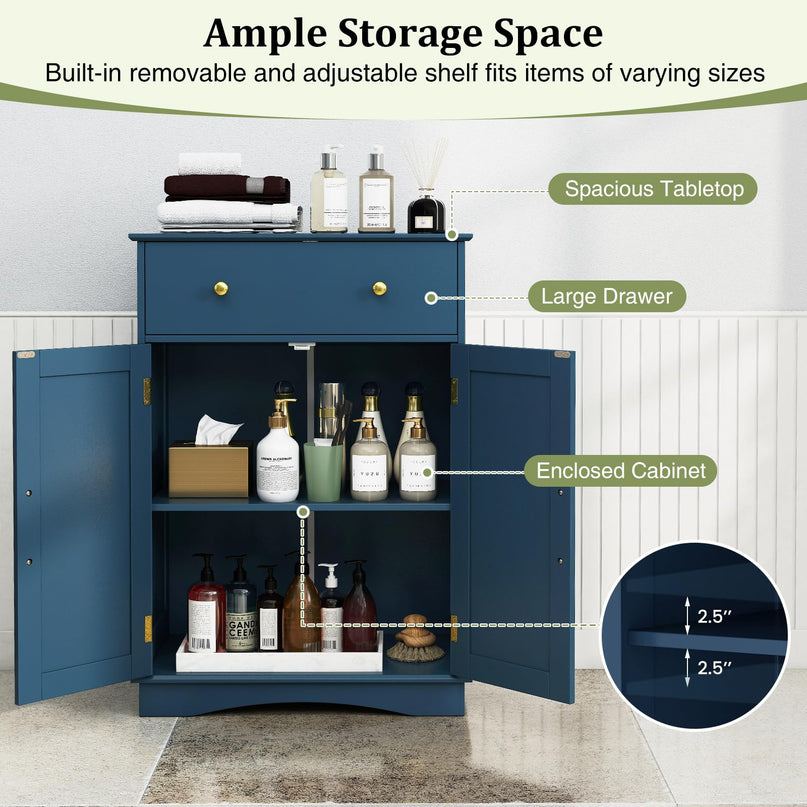 Giantex Bathroom Storage Cabinet with Drawers & Doors