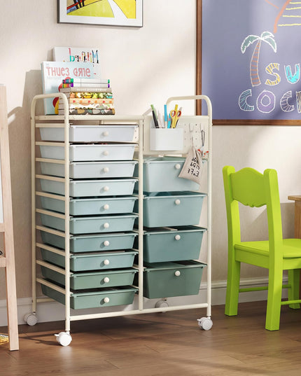 Giantex 14 Drawer Storage Cart Rolling Craft Cart