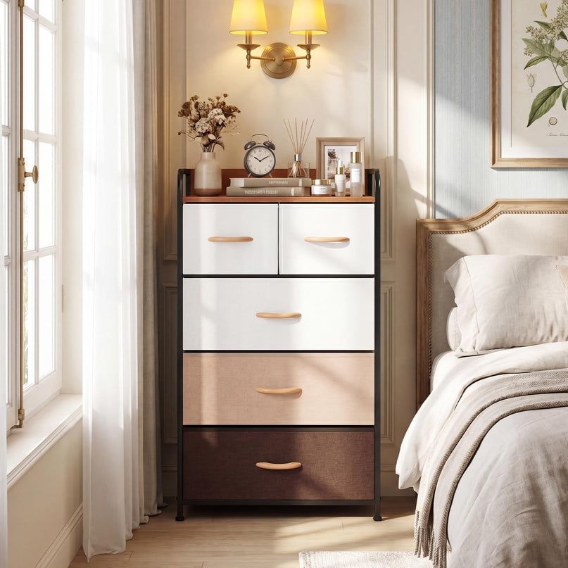 Giantex 5-Drawer Fabric Dresser for Nursery