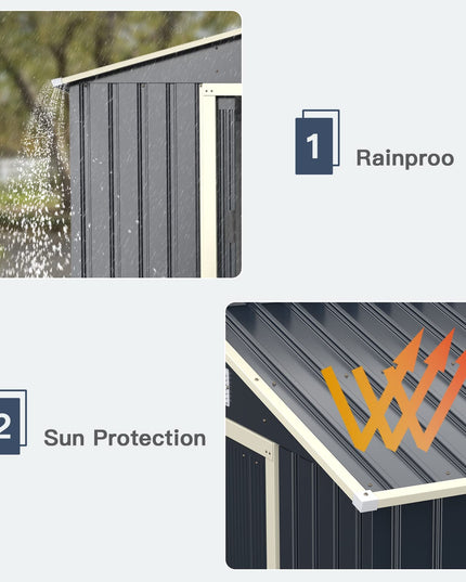 Outdoor Storage Shed with Double Sliding Door