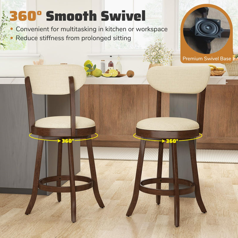 Giantex Swivel Bar Stools Set of 2/4 for Kitchen Island